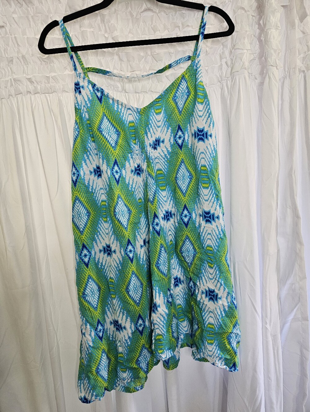 Green & Blue Santiki Rayon Cover Up Tank